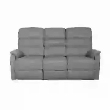Charcoal Grey Manual Reclining 3 Seater Sofa